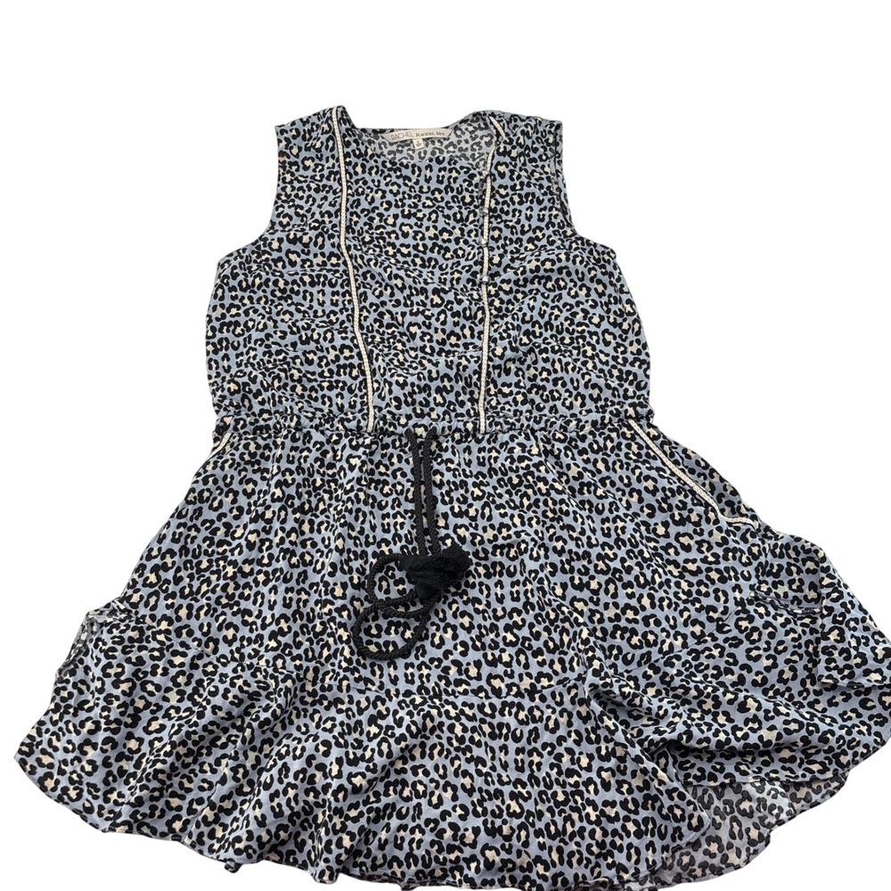Rachel Rachel Roy Womens Blue Leopard Print Sleeveless Romper Size S Viscose